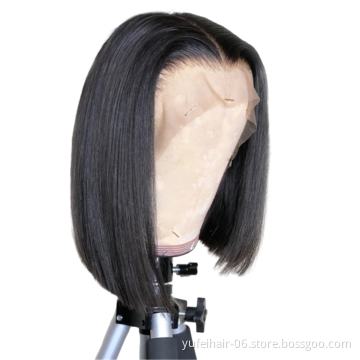 Hot Sale Peruvian Human Hair Lace Front Closure Short Bob Wig Wholesale Straight Human Hair Bob Peruvian Wigs